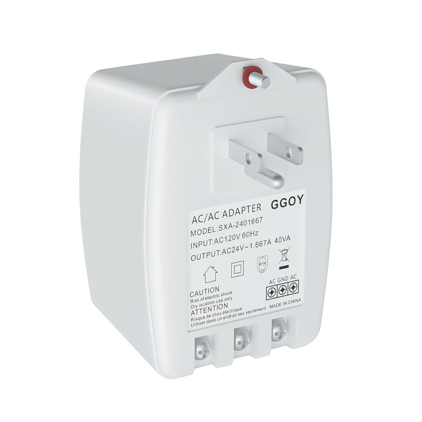 24VAC 40VA Plug in Doorbell Transformer Compatible with Ring, Nest, Eufy, Wyze Video Door Bell, All of Doorbell Nest Ecobee Sensi and Honeywell Thermostat,with PTC Fuse