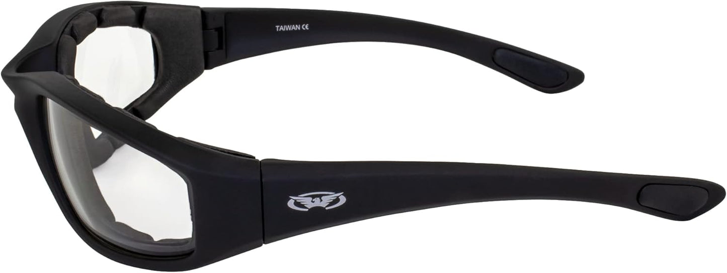 Global Vision Eyewear Kickback Sunglasses with Ethylene Vinyl Acetate Foam, Clear Lens