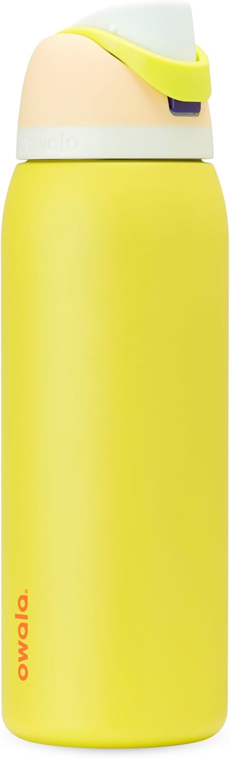 Owala FreeSip Insulated Stainless Steel Water Bottle with Straw for Sports and Travel, BPA-Free, 24-oz, Very, Very Dark