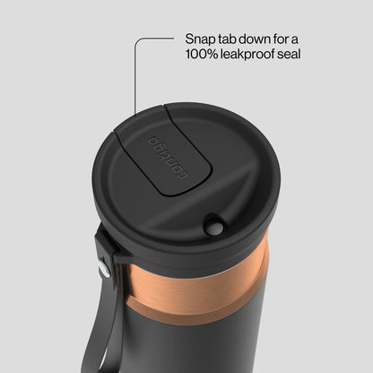 Contigo SnapSeal 24 oz Water Bottle w/Carry Strap & Reusable Straw | Vacuum-Insulated Stainless Steel for Hot & Cold Drinks | Spill-Proof Lid | BPA & Lead-Free | Dishwasher Safe