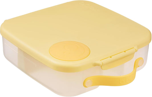 b.box 5-Compartment bento Style Lunch Box for Kids, Toddlers, Childrens, BPA-Free Food Storage Container with Cooler Pack, ON-The-GO Food Box with Handles Included Custom Divider, Lemon Twist