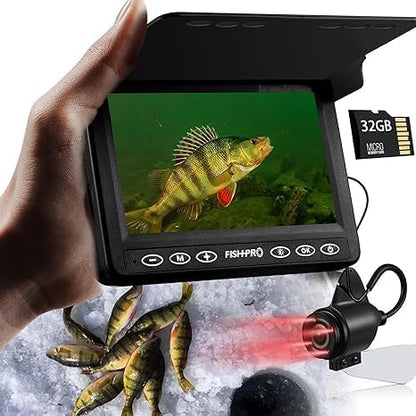 2026 Underwater Fishing Camera - FishPRO® 4.3'' 5,000mAh, (NO Need Learn) Ice Fishing Camera Fish Finder Gift for Men, 3-Grade IR, USB-C, 1000TVL, 50ft Cable, (Easy to Use for Any Age) Ice Fish Camera