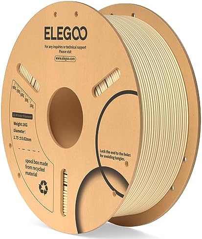 ELEGOO PLA Filament 1.75mm Black 1KG,3D Printer Filament Dimensional Accuracy +/- 0.02mm,1kg Cardboard Spool(2.2lbs) 3D Printing Filament Fits for Most FDM 3D Printers