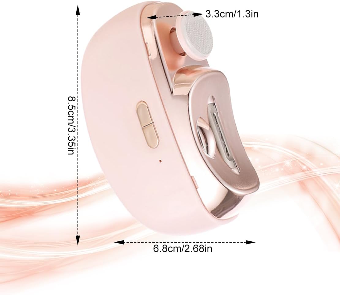 2 in 1 Electric Automatic Nail Clippers Trimmer, 2 Speeds Levels Fingernail Trimmer, Polisher Electric Nail Clipper with Light for Adults baby, White