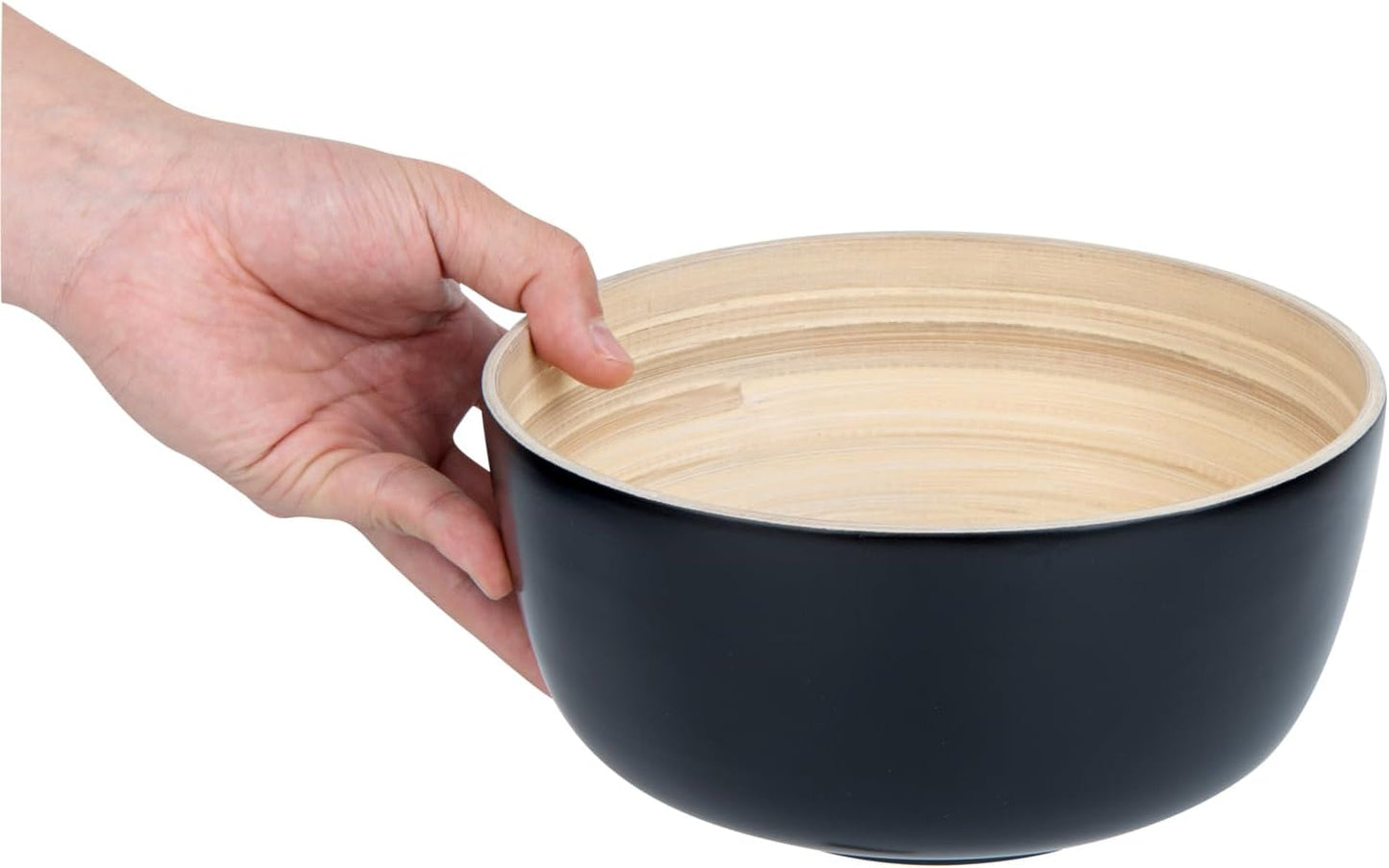 Restaurantware-Bambuddha 15 Ounce Small Salad Bowl, 1 Heavy-Duty Round Salad Bowl - Sustainable, Reusable, Black Bamboo Serving Dish, for Serving Salads, Fruits, and Appetizers