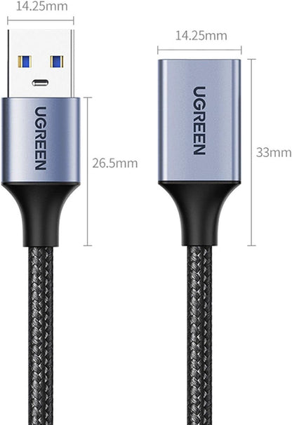 UGREEN USB Extension Cable 3.0 Extender Cord Nylon Braided A Male to Female Data Transfer Cable for Hard Drive, Oculus Rift, Hub, USB Sticks, Mouse, Keyboard, Xbox, Camera, Webcam, 6.6FT