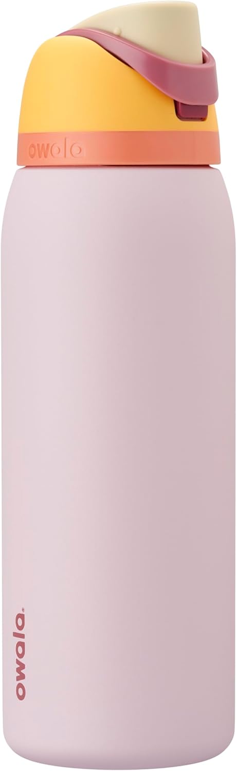 Owala FreeSip Insulated Stainless Steel Water Bottle with Straw for Sports and Travel, BPA-Free, 24-oz, Very, Very Dark