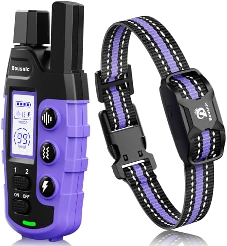 Bousnic Dog Shock Collar - 3300Ft Dog Training Collar with Remote for 5-120lbs Small Medium Large Dogs Rechargeable Waterproof e Collar with Beep (1-8), Vibration(1-16), Safe Shock(1-99) (Orange)