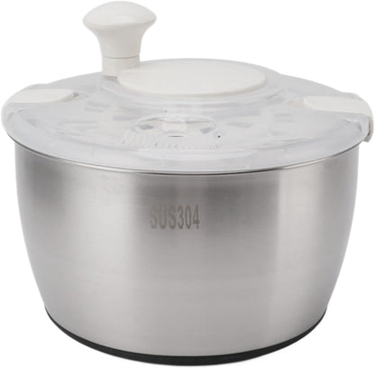 Stainless Steel Salad Spinner Salad Spinner, Stainless Steel Salad Spinner Manual Rotation Large Capacity Double Layer Easy to Use, with Double Layer Bowl for Fruits and - PuriLite