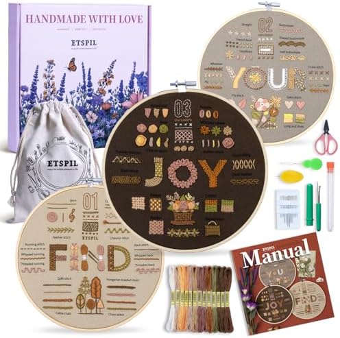 Purilite Select 3 Pack Beginner Embroidery Kits