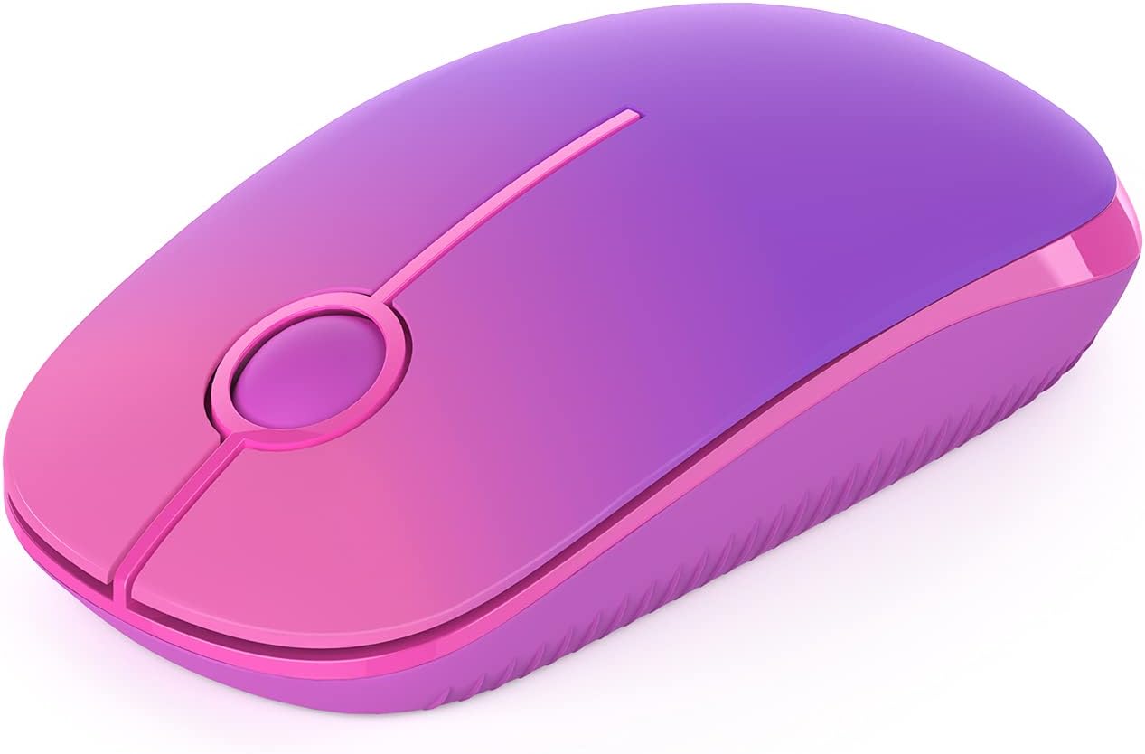 Wireless Mouse, Vssoplor 2.4G Slim Portable Computer Mice with Nano Receiver for Notebook, PC, Laptop, Computer (Black and Sapphire Blue)
