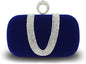 CORIOS Women Velvet Evening Bag Sparkly Rhinestone Clutch Bag Bridal Wedding Purse Charming Glittering Handbag