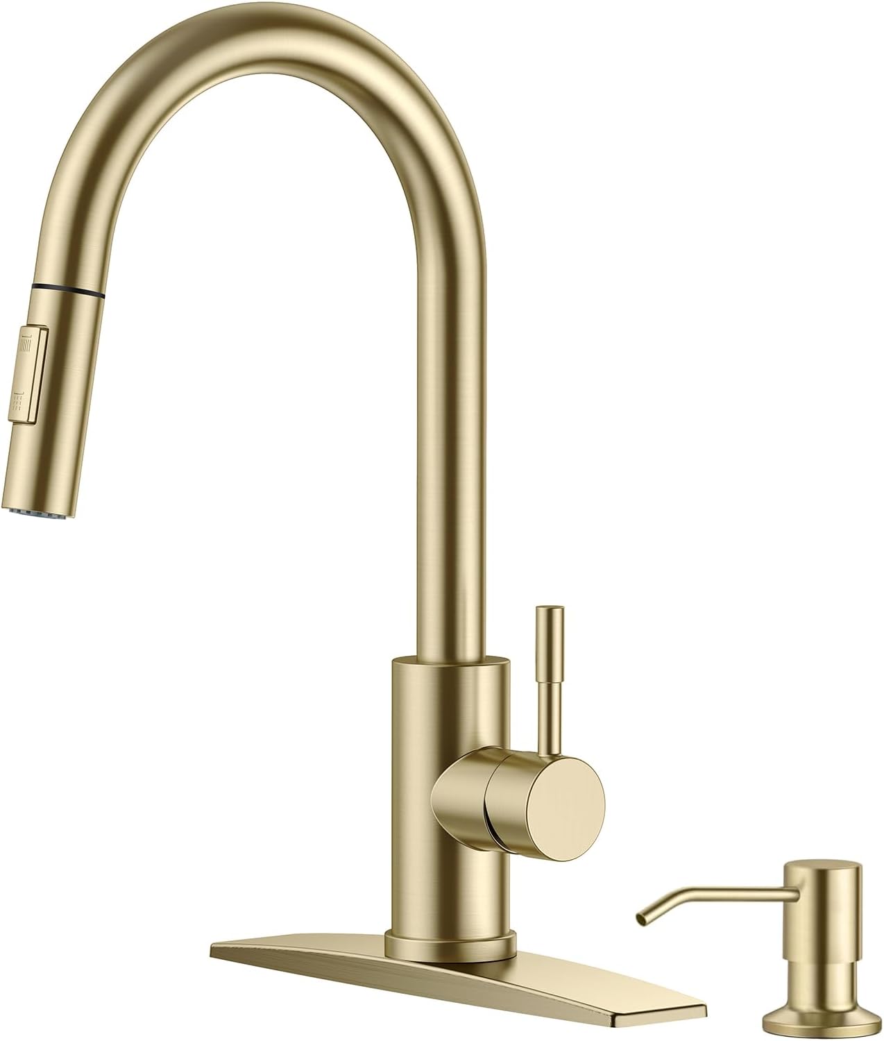 FORIOUS Kitchen Faucet with Pull Down Sprayer, Stainless Steel Single Handle Classic Sink Faucet 1 Or 3 Hole, Dual Function Faucet for Farmhouse, Camper, Laundry, Rv, Bar, Mattle Black