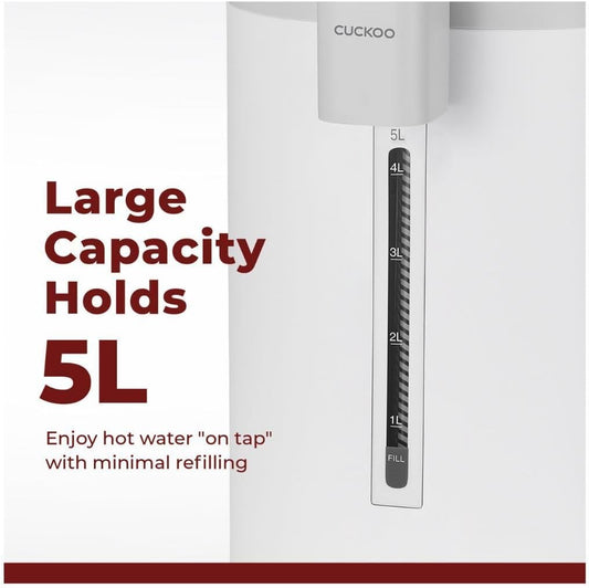 Cuckoo CWP-A501TW | Hot Water Dispenser & Warmer | Auto Dispense & Boil Dry Protection | Insulated Stainless Steel | 5 Liter