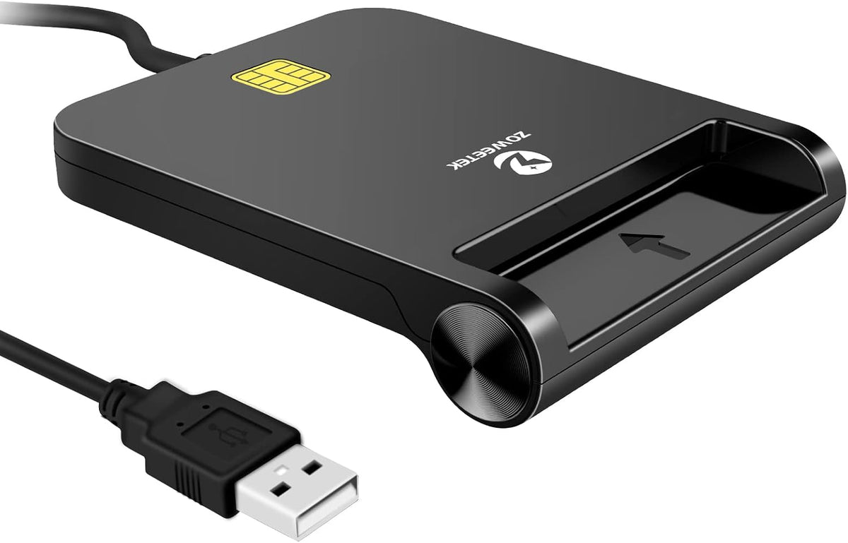 Zoweetek CAC Reader, CAC Card Reader Military, DOD Military USB Common Access CAC, Compatible with Windows, Mac OS and Linux