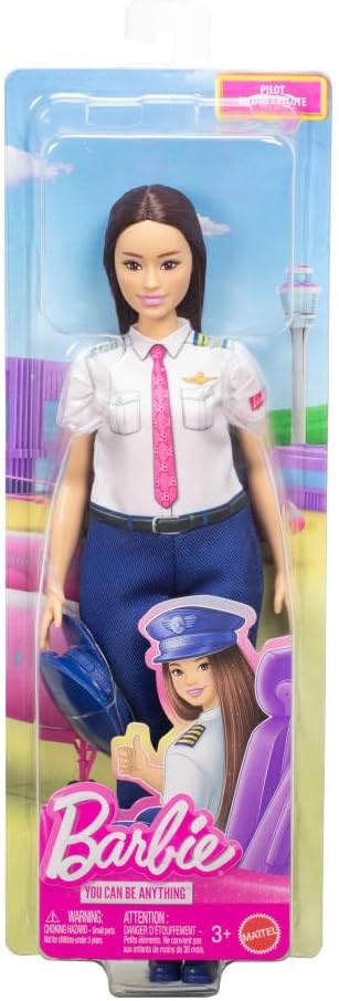 Career Pilot Fashion Doll with Removable Flight Uniform, Hat Accessory, and Shoes – Imaginative Role-Play Doll for Kids Ages 3+ - PuriLite
