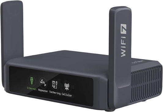 GL.iNet GL-BE3600 (Slate 7) Portable WiFi Router, Dual-Band Travel Wi-Fi 7 Router, Long Range 2.5G Ethernet Wireless Router, WiFi Access Point, VPN Router for Business Trip/Hotel/Mobile/RV/Cruise