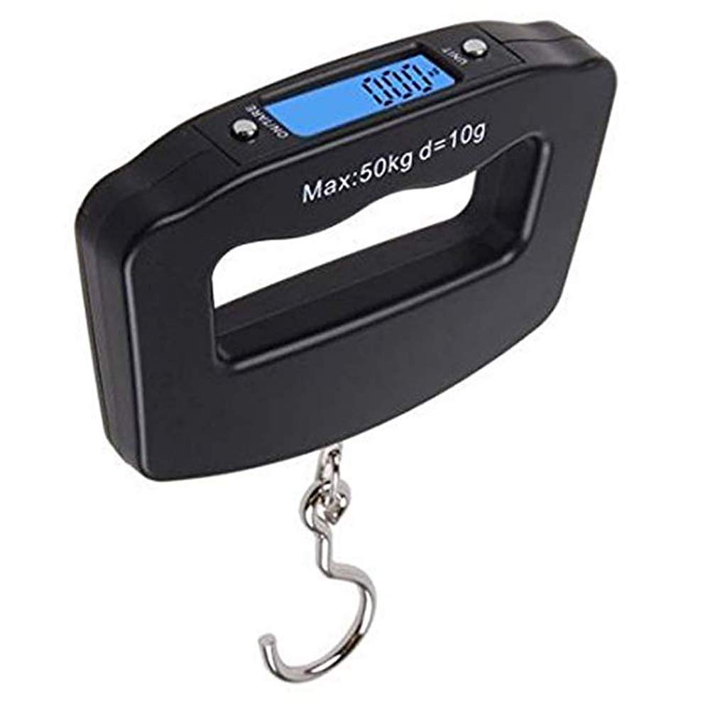 Briskyloom LCD Display Portable Bag Scales Hanging Hook Scale for Fishing Travel 110lb/50kg