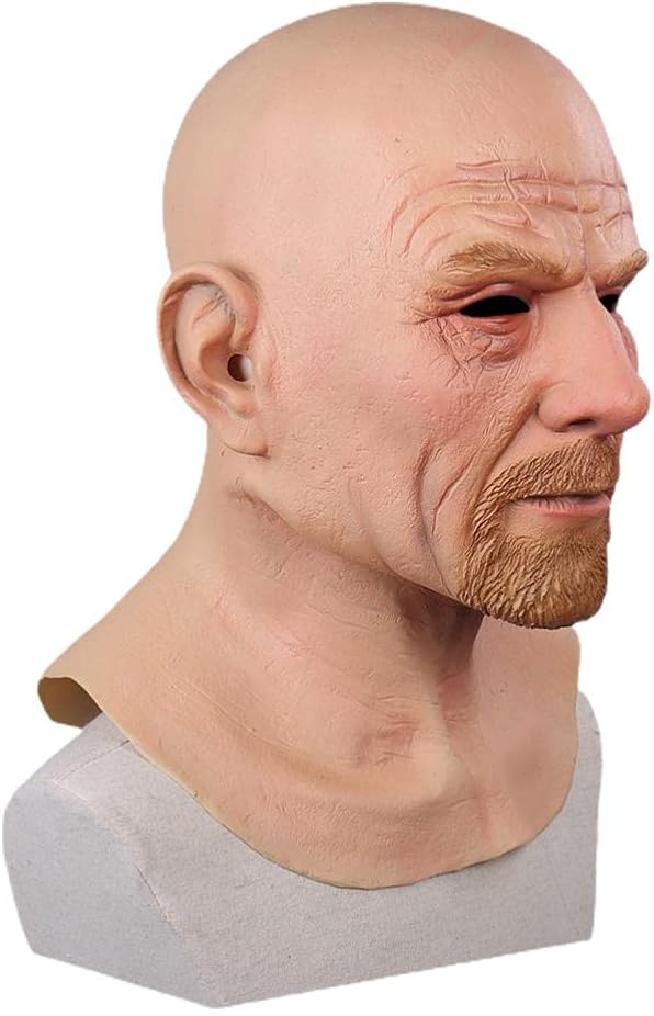 Old Man Face Cover Halloween Realistic Old Man Mask Halloween Latex Headwear Scary Halloween Cosplay Party Props
