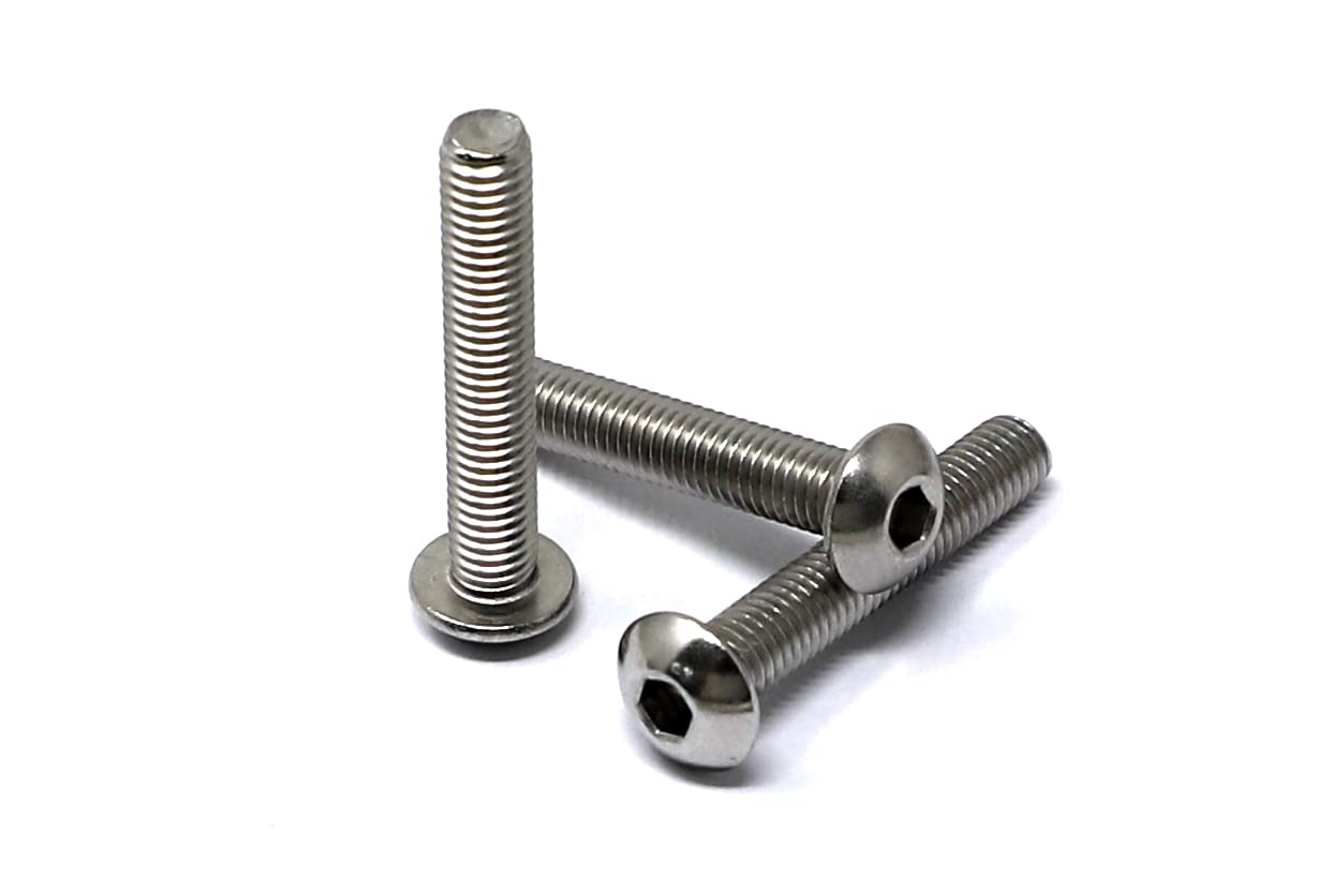 iexcell 50 Pcs M6 x 20mm Thread Pitch 1 mm Stainless Steel 304 Hex Socket Button Head Cap Screws Bolts Kit