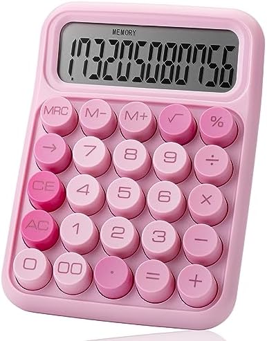 Mr. Pen- Mechanical Switch Calculator, 12 Digits, Large LCD Display, Orange With Big Buttons, Desktop, Cute and Aesthetic Design