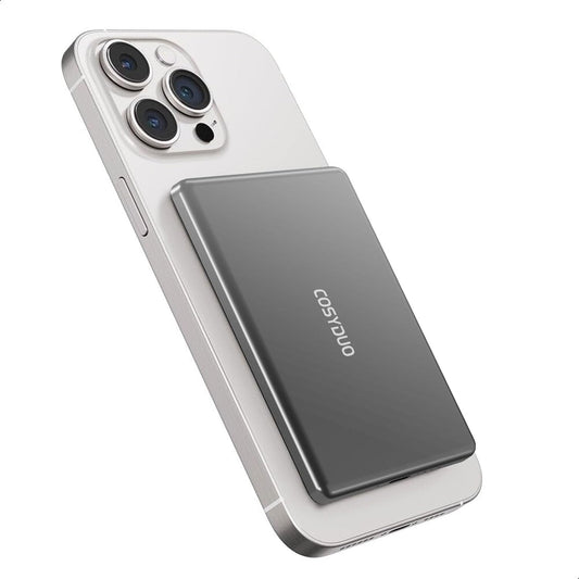 COSYDUO Slim Magnetic Battery Pack 5,000mAh Wireless Magnetic Power Bank Battery Pack, Ultra Slim 0.33IN Portable Charger for iPhone 16/15/14/13/12, Compact Power Bank with USB C 20W Fast Charging