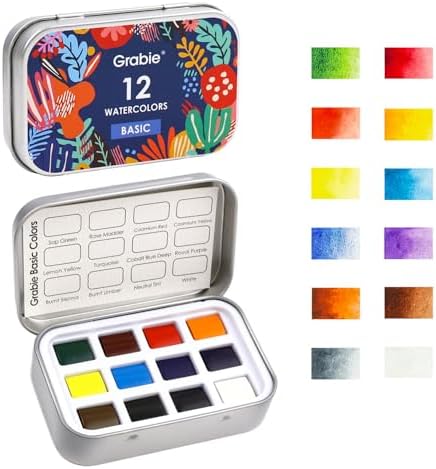 Grabie 60 Color Pocket Watercolor Paint Set, 5 Theme Travel Palette | 60 Colors Across 5 Themes, Pocket Compact Watercolor Palette For Sketching & Painting, Beginner-Friendly Paint Set