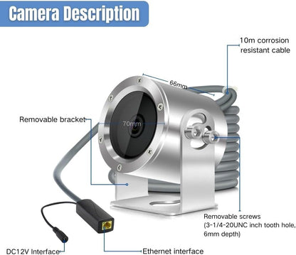 Barlus Underwater Camera, Aquarium Live Streaming Pond 5MP Camera with 32ft Cables