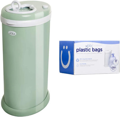 Ubbi Steel Diaper Pail, White