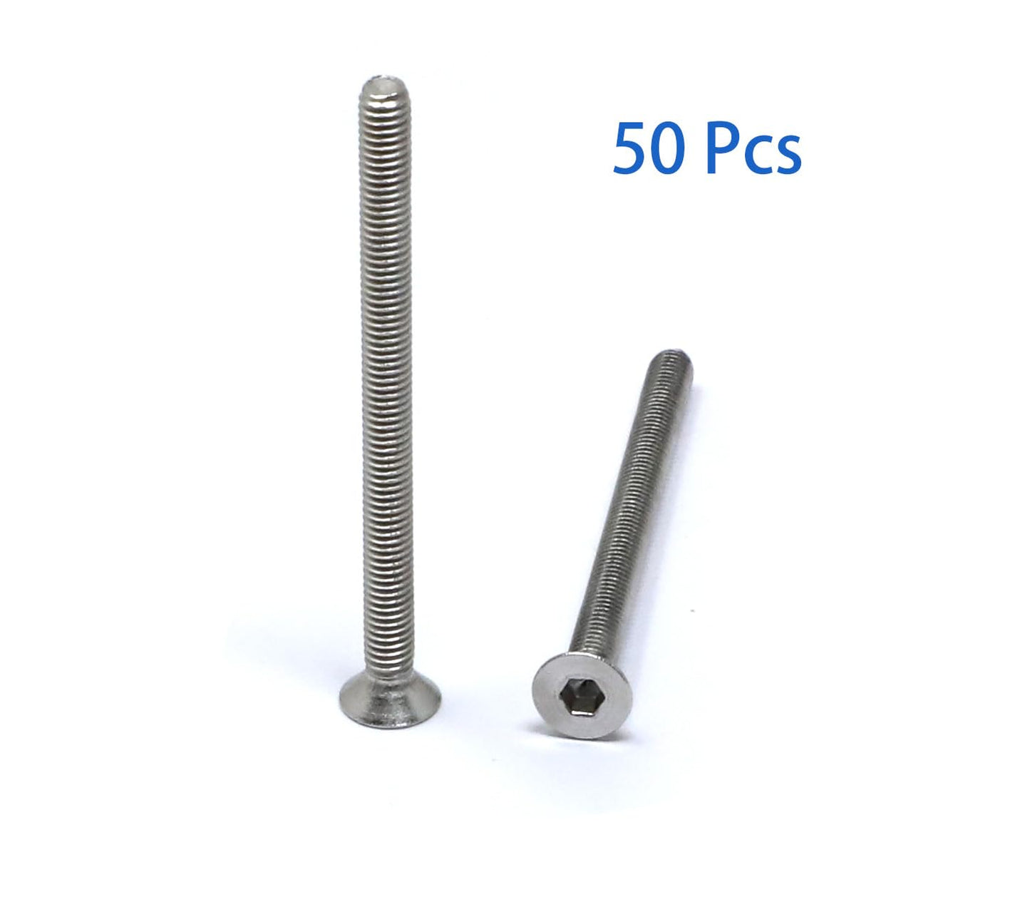 iexcell 5 Pcs M8 x 80mm Thread Pitch 1.25 mm Stainless Steel 304 Hex Socket Flat Head Cap Screws Bolts Kit