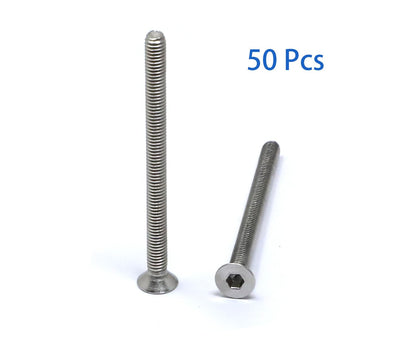 iexcell 5 Pcs M8 x 80mm Thread Pitch 1.25 mm Stainless Steel 304 Hex Socket Flat Head Cap Screws Bolts Kit