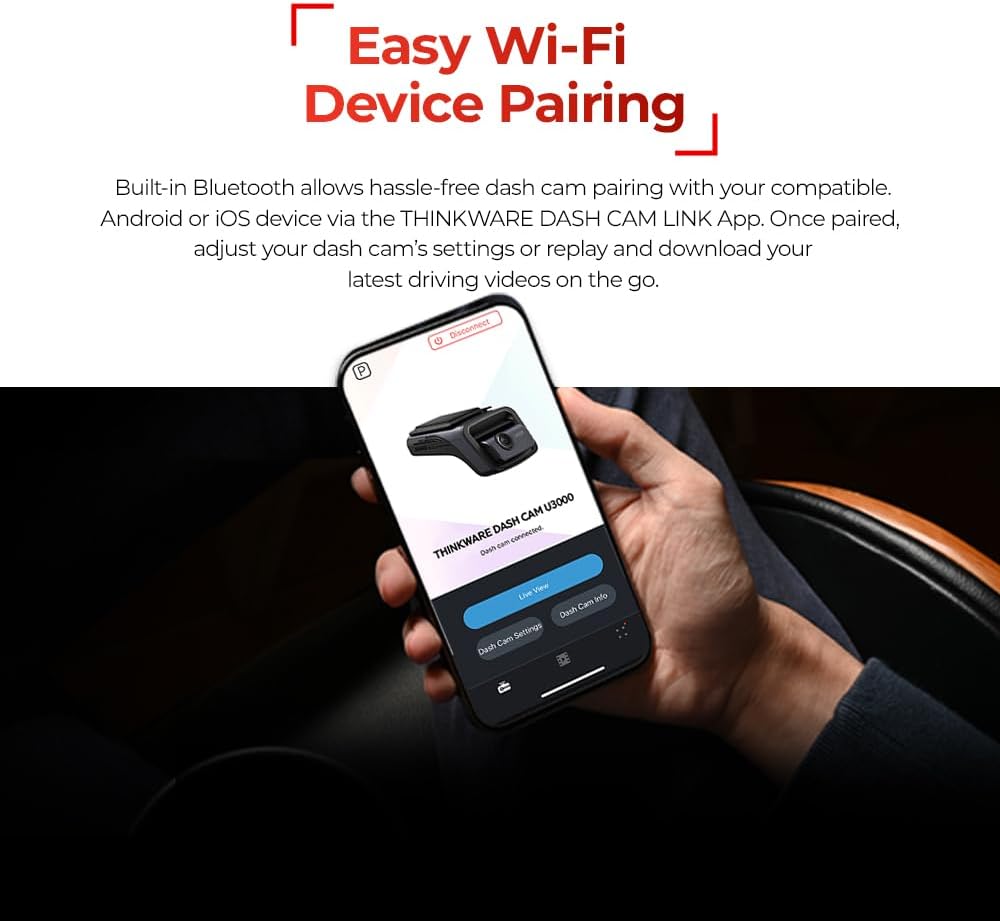 THINKWARE U3000 2CH 4K Front Dash Cam, 2K Rear Cam, STARVIS 2 Sensor Super Night Vision, Car Camera 5GHZ Wi-Fi GPS Radar Buffered Parking Mode CPL Filter Red Light Speed Camera Alerts OBD Cable