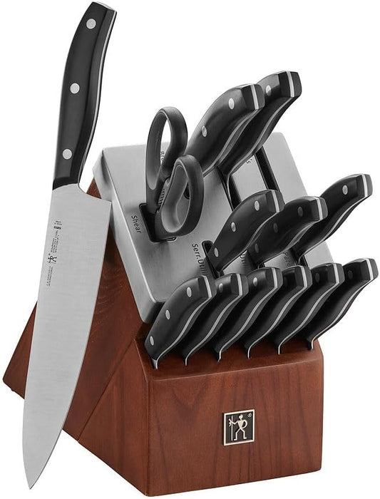 HENCKELS Definition 14 Piece Kitchen Knife Block Set- Professional Cutlery Set, Self Sharpening Knife Block for Chopping, Slicing, Dicing & Cutting
