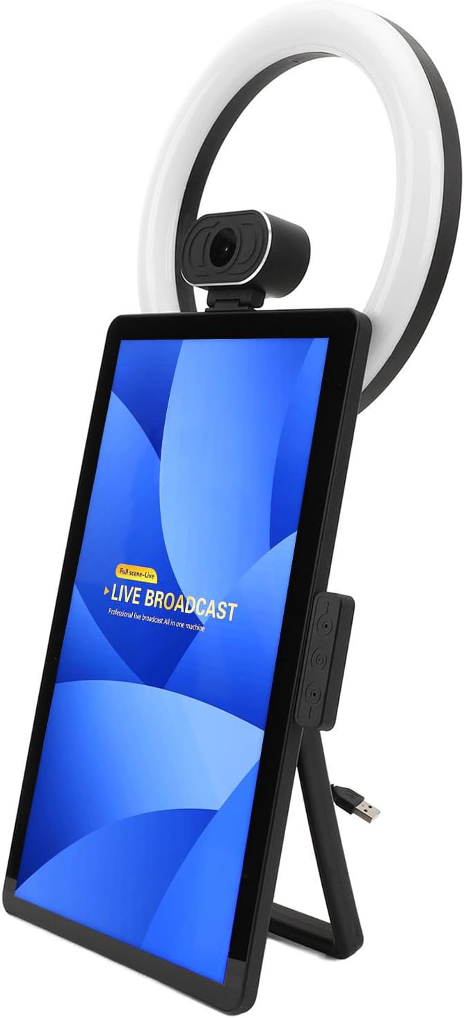 Generic Live Broadcasting Machine, Background Blur Live Broadcast Interactive Touch Screen 16GB 256GB Built in Sound Card for Android 11.0 (US Plug)
