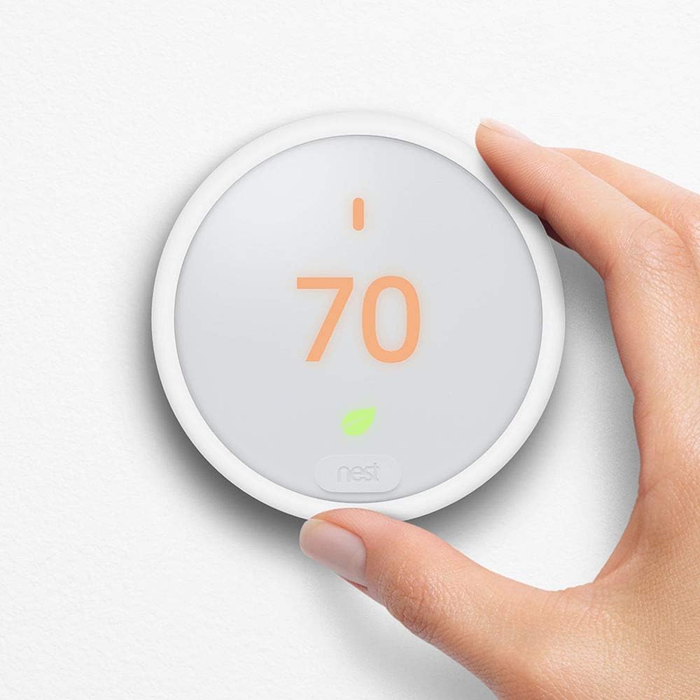 Google Nest Thermostat E - Programmable Smart Thermostat for Home T4000ES - 3rd Generation Nest Thermostat (Frosted White)- Compatible with Alexa Bundle with Nest Temperature Sensor