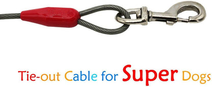 Petest 25ft Reflective Tie-Out Cable for Small Dogs Up to 35 Pounds