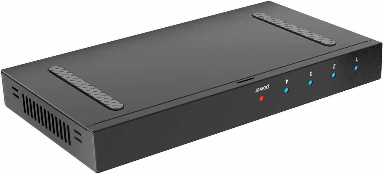HDMI Splitter 1 in 4 Out,Arvitek 1x4 HDMI Splitter,4K@30Hz,Duplicates 1 Source to 4 Displays Simultaneously,for Laptop/Xbox/PS4/TV/Monitor,Metal Housing,Plug & Play (Mirror Only)