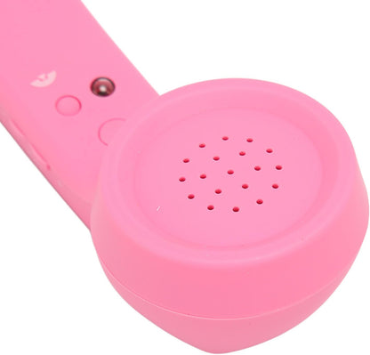 Qiilu Retro Telephone Handset for Mobile Phones - Rechargeable Radiation Proof Handset Receiver with USB Charging (Red)