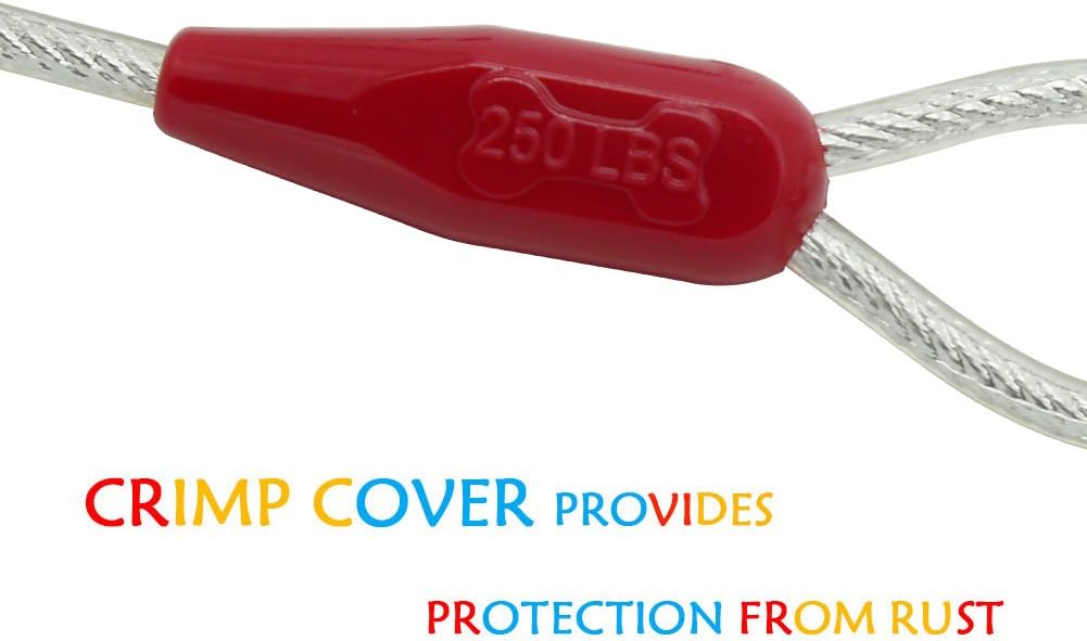 Petest 25ft Reflective Tie-Out Cable for Small Dogs Up to 35 Pounds
