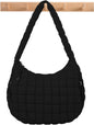 Quilted Puffer Tote Bag Large Crossbody Shoulder Bag with Zipper, Nylon Hobo Oversized Handbag