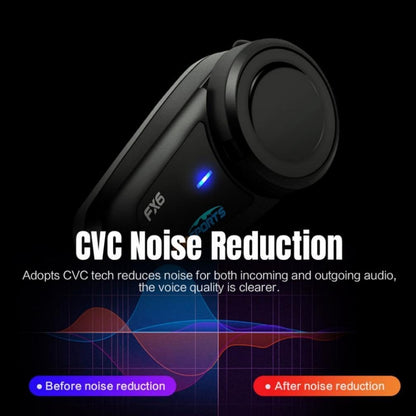 Fodsports FX6 Motorcycle Bluetooth Headset – 6 Riders Group Intercom 1000m Range, Helmet Communication System with Noise Cancellation, Voice Dial & Ride-While-Charging (2 Pack)