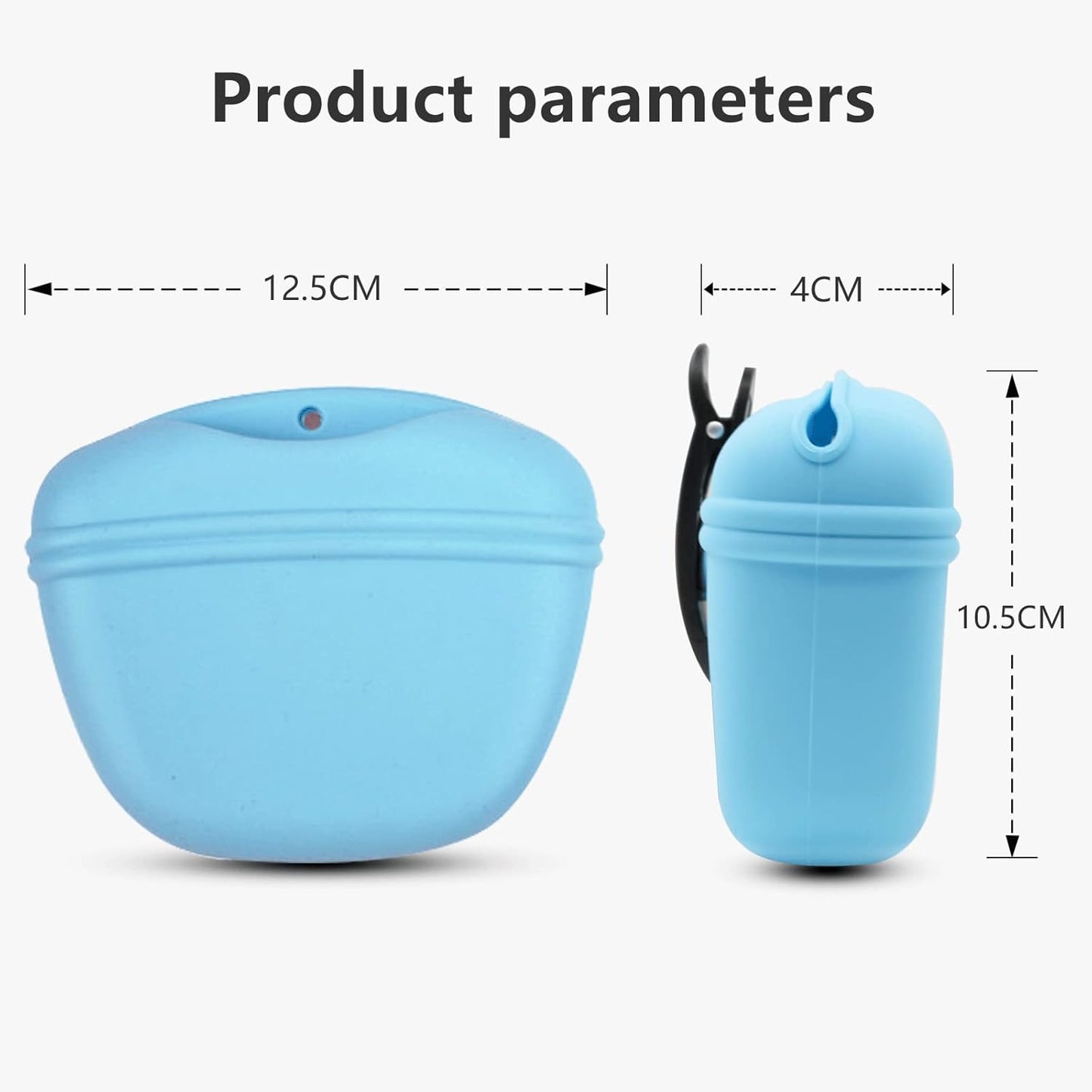 Silicone Dog Treat Pouch 2pcs, MGKSHADOW Treat Pouch Dog Training with Clip and Magnetic Closure, Dog Treat Bag for Dog Walks(Yellow & Blue)
