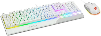 MSI Vigor Backlit RGB Dedicated Hotkeys Anti-Ghosting Mechanical Feel Gaming Keyboard & Gaming Mouse Combo (Vigor GK30 Combo White US)