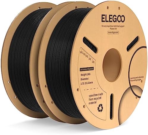 ELEGOO PLA+ Filament 1.75mm Black 4KG, PLA Plus 3D Printer Filament, Dimensional Accuracy +/- 0.02 mm, Tough & High Strength, Fit for Most FDM Printers(1KG/Spool, 2.2 lbs)