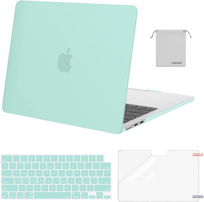 MOSISO Compatible with MacBook Air 13 inch Case 2025 2024 2023 2022 M4 A3240 M3 A3113 M2 A2681, Plastic Hard Shell&Keyboard Cover&Screen Film&Pouch for MacBook Air 13.6 inch Case, Crystal Clear