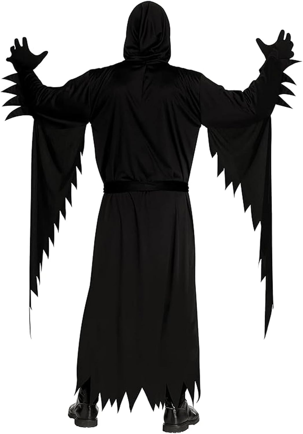 Mens Scary Scream Costume Black Robe with Scary Mask Halloween Cosplay Costume