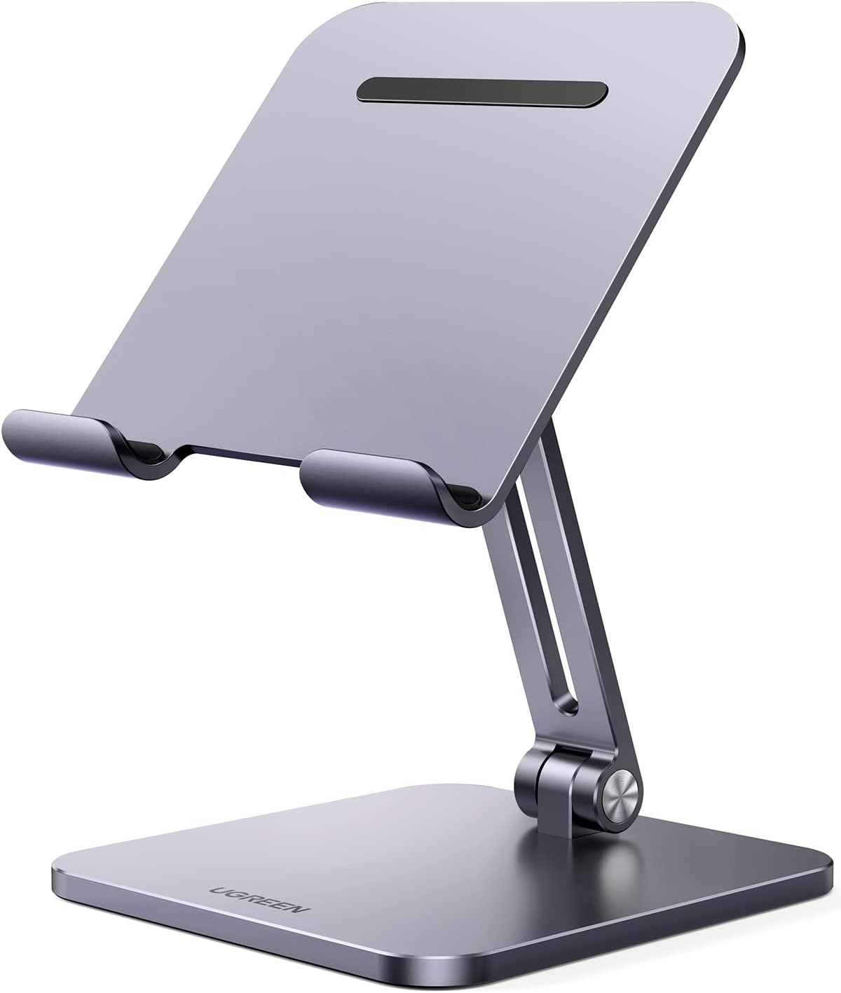 UGREEN Tablet Stand for Desk, Aluminum Stand for iPad Extended Height, Adjustable Foldable Portable Desktop Stand Holder for iPad Pro 12.9 11 9.7 10.5 iPad Air Mini Galaxy Surface iPhone 14 Pro, Grey