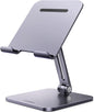 UGREEN Tablet Stand for Desk, Aluminum Stand for iPad Extended Height, Adjustable Foldable Portable Desktop Stand Holder for iPad Pro 12.9 11 9.7 10.5 iPad Air Mini Galaxy Surface iPhone 14 Pro, Grey