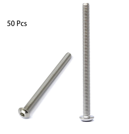 iexcell 50 Pcs M6 x 20mm Thread Pitch 1 mm Stainless Steel 304 Hex Socket Button Head Cap Screws Bolts Kit