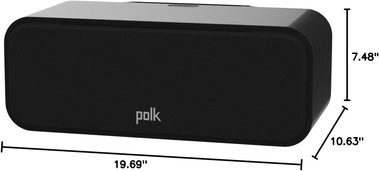 Polk Signature Elite ES35 Slim Center Channel Speaker - Hi-Res Audio Certified, Dolby Atmos & DTS:X Compatible, 1" Tweeter & (6) 3" Woofers, Dual Power Port for Effortless Bass, Stunning Black